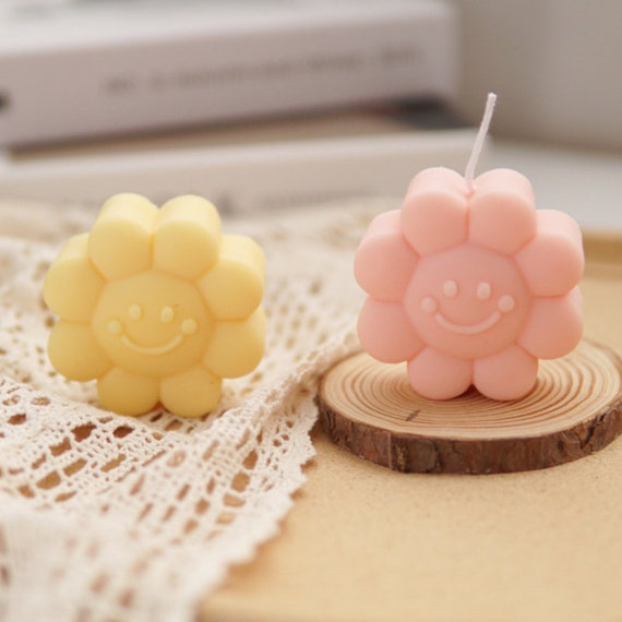 Funky Cute Windy Smile Face Candle Mold,smiley Sun Floral Candles