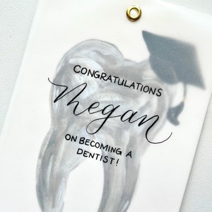 Congratulations on becoming a dentist handmade card, watercolour dental graduate card, med school graduation