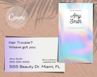 Business Card Template | Colorful Business  | Hair Stylist Business Card | Canva Template Hairstylist | Canva Business Card Template