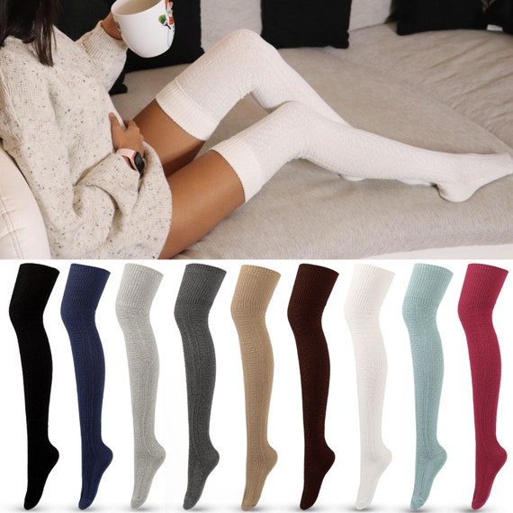 Mid Thigh Socks Thigh Socks Cotton 