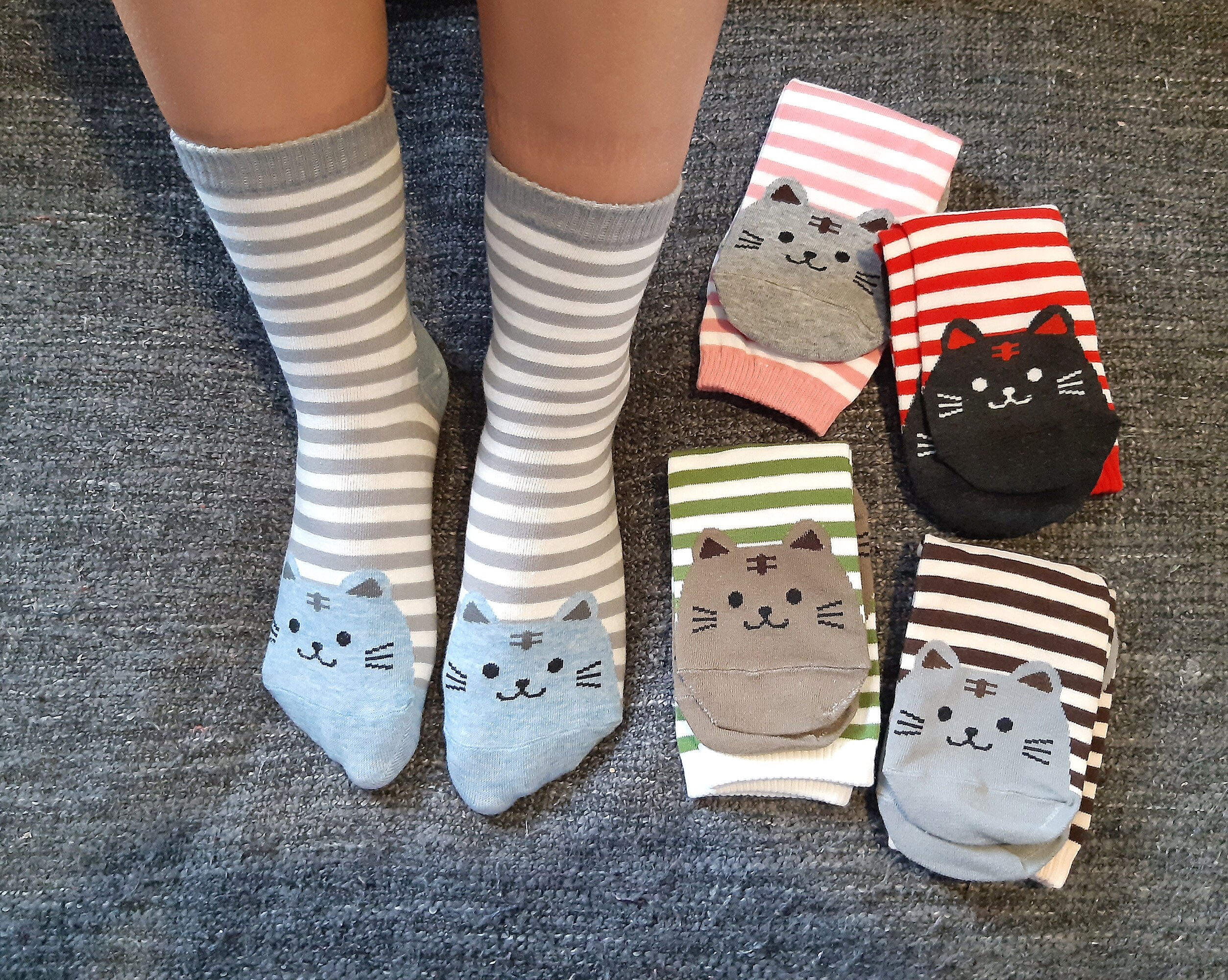 Calcetines de gato calcetines kawai calcetines calcetines Etsy