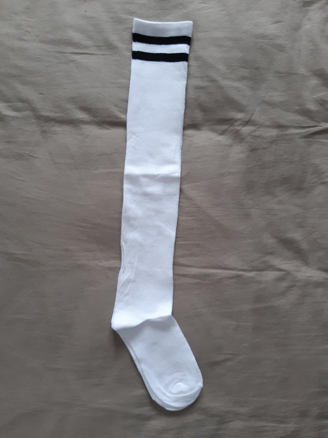 high white socks with stripes