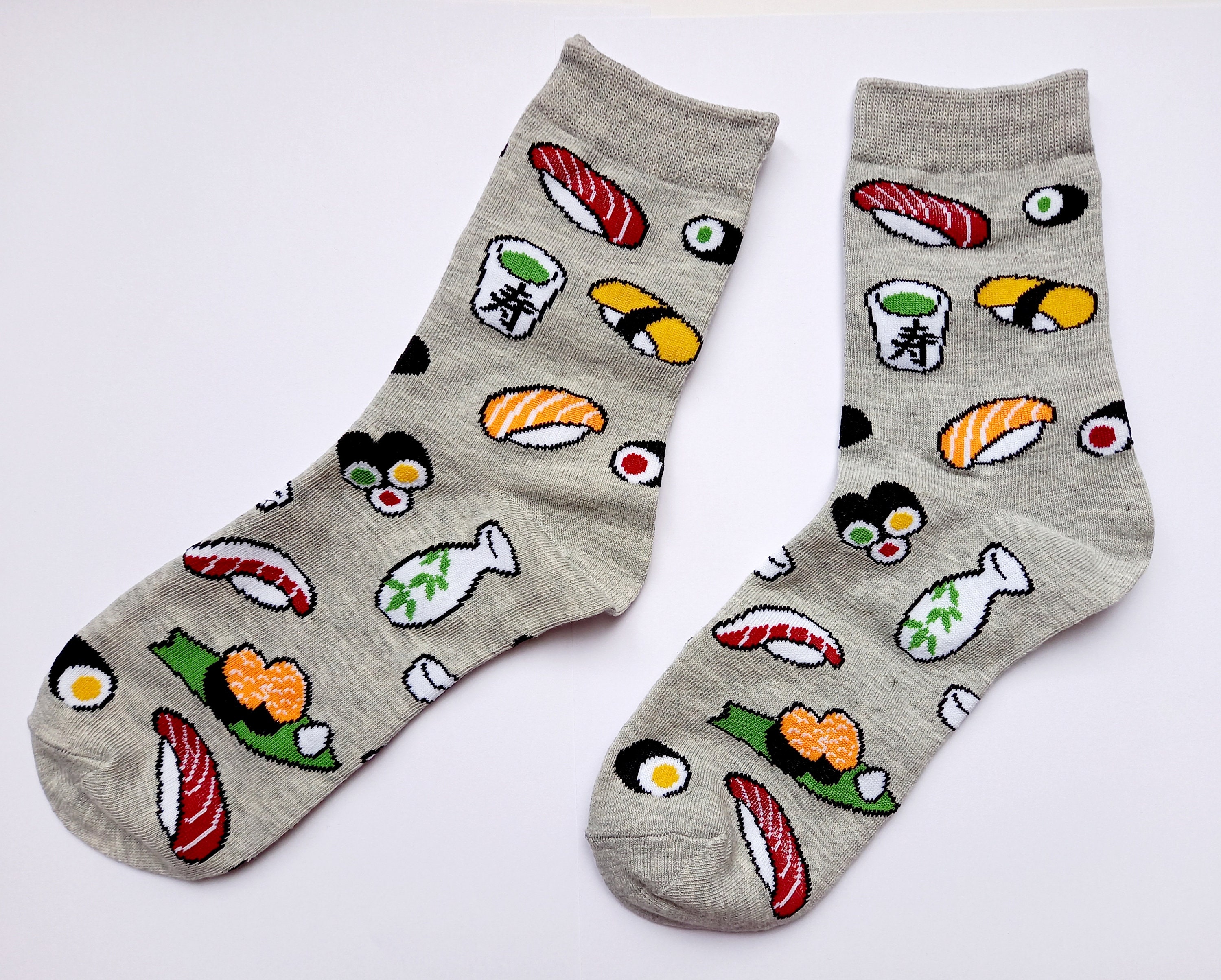 Sushi socks Japan socks Japanese socks Sushi pattern socks | Etsy