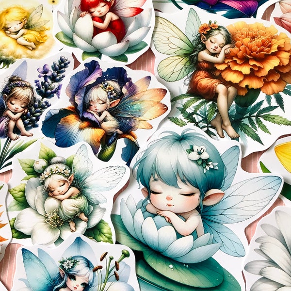 Stickers thème fées des jardins et fleurs