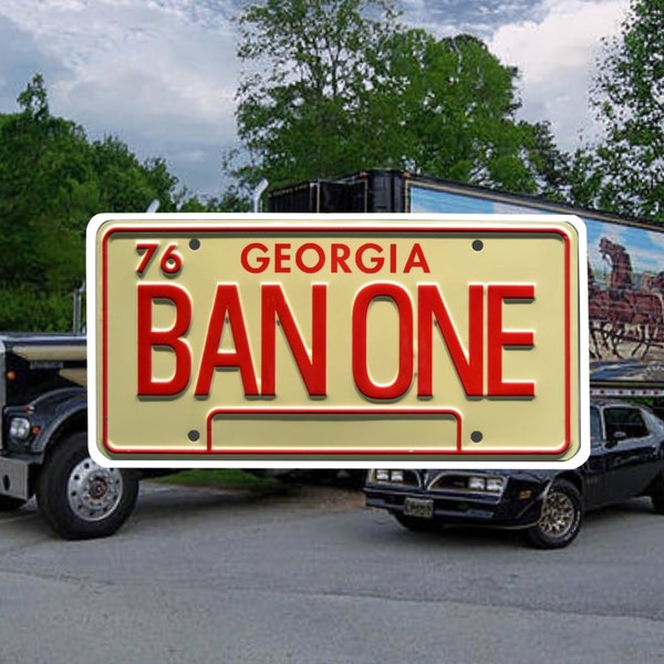 Smokey and the Bandit Sticker | Ban One License Plate sticker