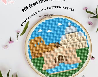 Rome Cross Stitch Pattern, Italy Cross Stitch Pattern, Italy Embroidery Pattern, Travel Cross Stitch, Souvenir Cross Stitch