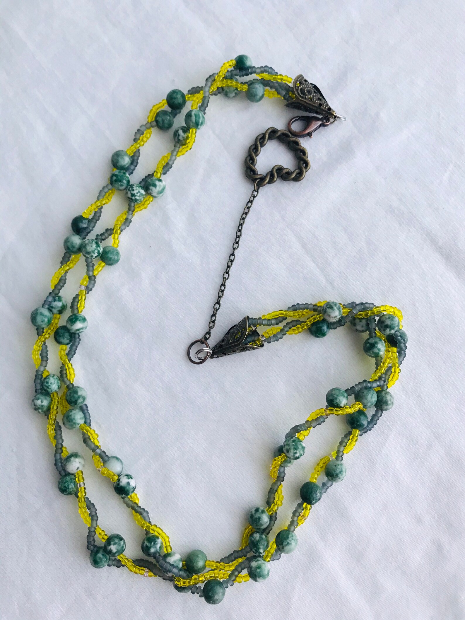 Gemstone bead necklace for woman handmade Etsy