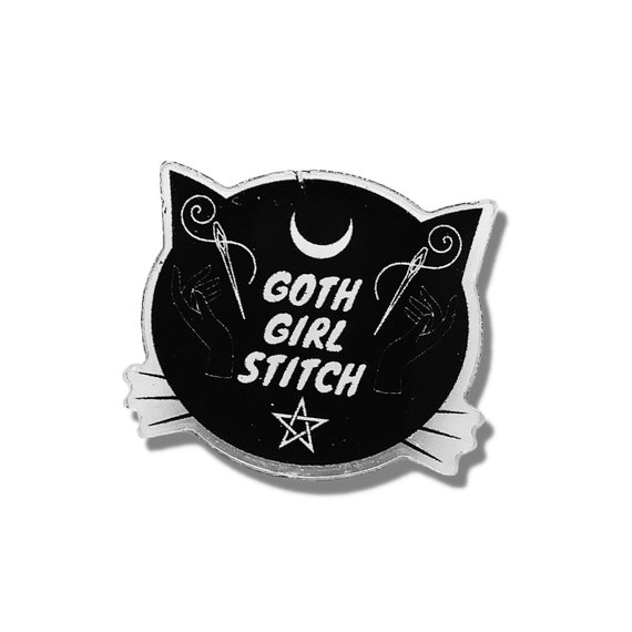 Goth Girl Needle Minder Black Cat Magnet