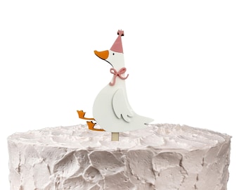 Goose Cake Topper, One Silly Goose, Gans Verjaardagsthema, Taarttopper, Verjaardagstaart, Silly Goose, Eerste Verjaardag, Kinderverjaardag, Taart