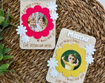 Fridge Photo Magnet, Photo Magnet Gift, Mothers Day Gift, Gift for Grandma, Kids Photo Magnet, Mothers Day, Custom Magnet, Flower