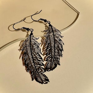 Black Feather Earrings