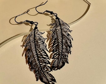 Black Feather Earrings