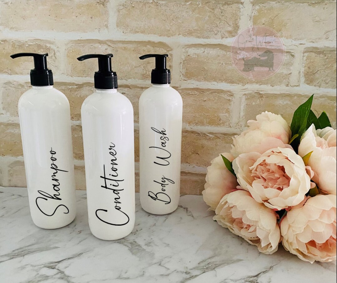 Bathroom Bottle Set 500ml & 250ml Reusable Dispenser Bottles