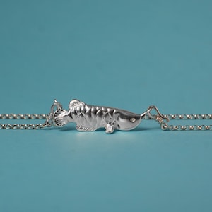 Sterling silver Arowana Pendant,925 fish Pendant Necklace,lucky charm,handmade sterling necklace,good fortune,wealth necklace,gift for her