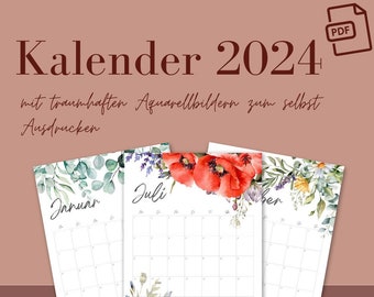 2024 calendar to print yourself, download, A4