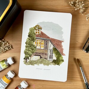 Postal "Bernese Window", tarjeta ilustrada con sobre, postal premium, mini impresión artística