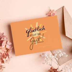 Postal "Feliz", Tarjeta ilustrada