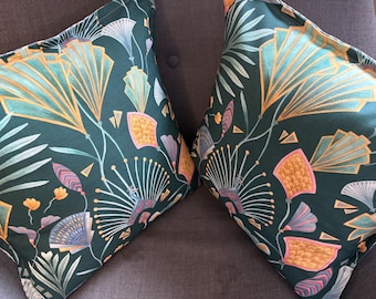Housse de coussin pour éventail Angel Strawbridge Chateau rétro émeraude 17 po.
