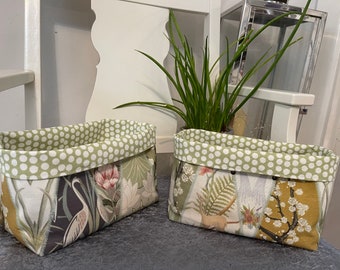 Paniers de rangement en tissu Angel Strawbridge : style château, paire de paniers en coton faits main