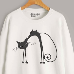 Herren/Damen Unisex Witches Scaredy Cat Halloween Sweatshirt Größen XS-XXL