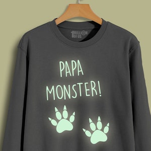 Mens / Ladies Unisex Glow In the Dark Papa Monster! Halloween Sweatshirt sizes XS-XXL