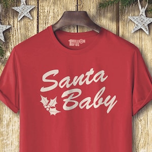 Camiseta navideña 'Santa Baby' para hombre o mujer tallas XS-XXL o Reino Unido 6 -18