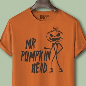 Mens or Ladies Mr Pumpkinhead! Spooky Halloween T-Shirt sizes S-XXL or 6-18