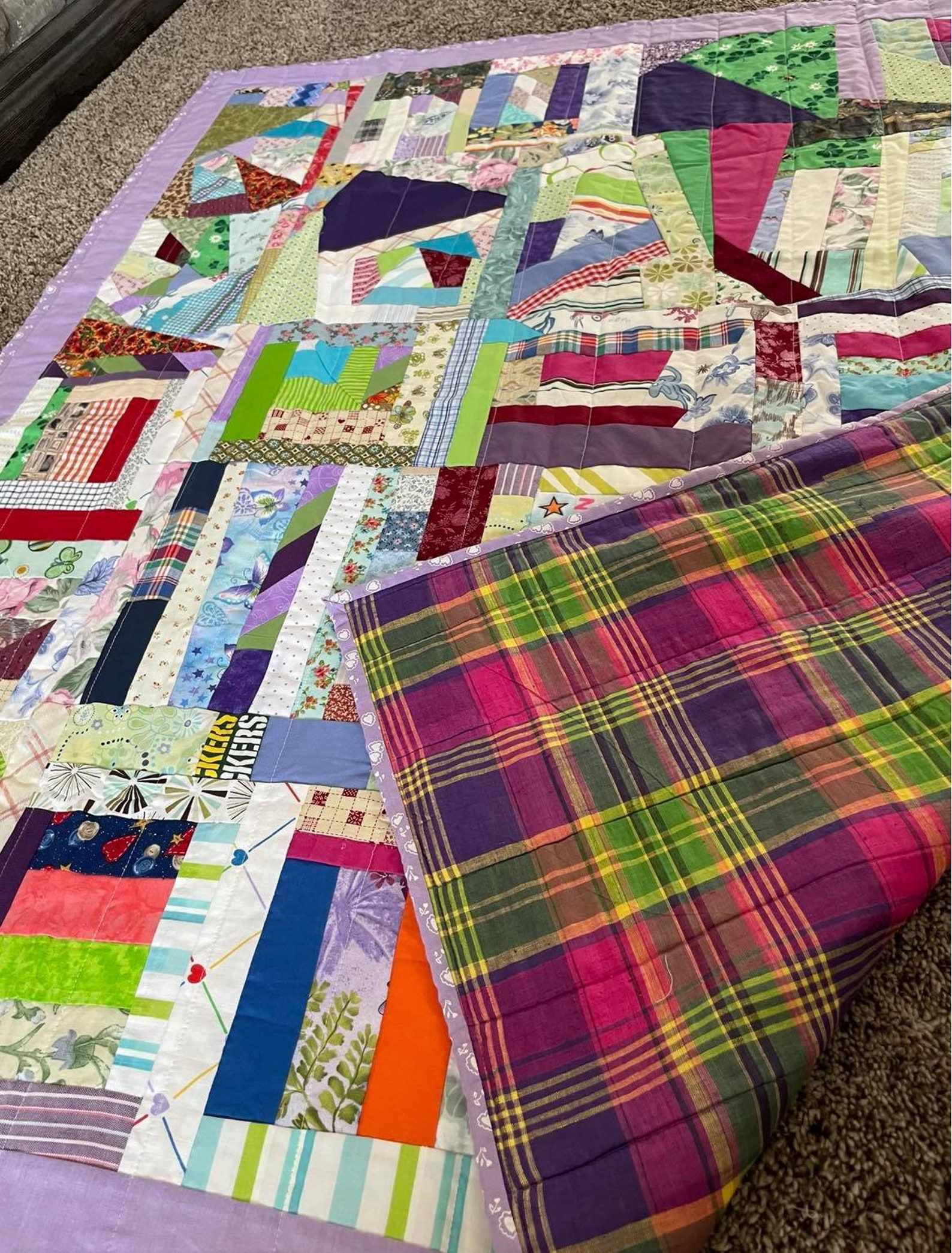 Homemade Lap Quilt Cheerful Pattern Etsy