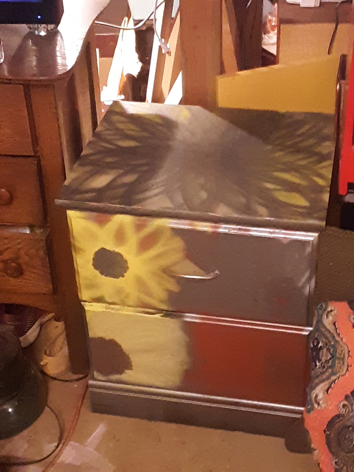 Hand painted flower table Etsy