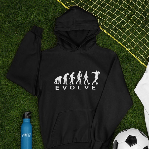 Evolution Hoodie Football Evaluation Footballer Lover, Soccer FIFA World Cup, Evolve Funny Hoodie, Champion Hoody, Christmas Unisex Jumper