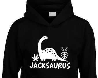 Personalised Hoodie Name Saurus, Boys Girls Cute Dinosaur Funny Slogan, Birthday Gift For Her, Gift For Him, Customised Hoody, Tops  Present