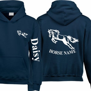 Personalised Horse Hoodie, Equine Rider Hoodie, EQUESTRIAN LOVER COB Xmas Jumper Birthday Gift Jockey Men Women Kids Christmas Gift Pullover