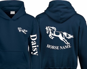 Personalised Horse Hoodie, Equine Rider Hoodie, EQUESTRIAN LOVER COB Xmas Gift Jumper Birthday Gift Jockey Men Women Kids Pullover Top