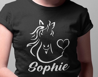 Personalised Horse T-Shirt: Equestrian Rider Gift, Cotton Unisex Tee