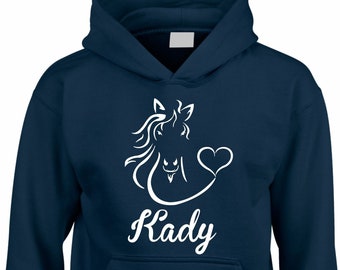 Personalised Horse Hoodie Custom Cob Equestrian Rider Mount Racing Gift Pony Men Women Kids Unisex Christmas or Birthday Gifts Jumper Hoody