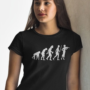 T-shirt Violin Evolution, Singing Lover Evolution, Violoniste Evolve Enfants Hommes Dame Piano Guitare Musique Anniversaire ou cadeau de Noël unisexe de Noël Haut Royaume-Uni
