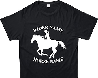 T-shirt cheval personnalisé : cadeau équitation, haut équestre personnalisé