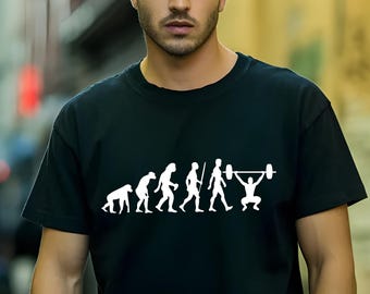 Evolution Bodybuilder T-shirt, Gym Weightlifting Evolve Gift Xmas Present