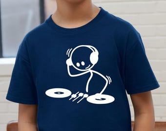 Musik T-shirt, lustiges DJ Skelett, Zeichentrickfigur Rave Party Shirt