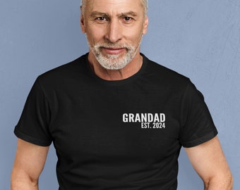 Personalised Grandad Est 2024 T-Shirt: Birthday Gift for Grandpa