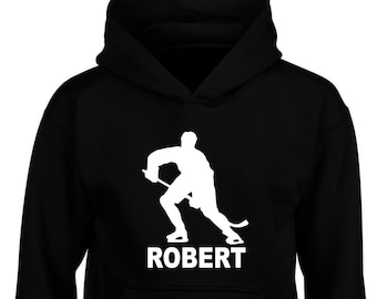 Personalised Ice Hockey Skater Hoodie: Unisex Cotton Blend Jumper