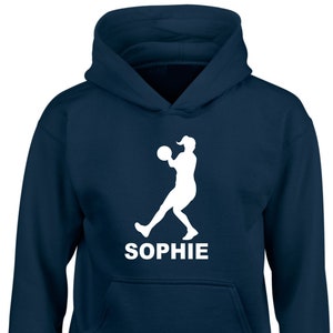 Personalised Hoodie Netball Player Hoody Netball Club Netballer Gamer Court Jump Goal Unisex Christmas Girl Present Unisex Hoody