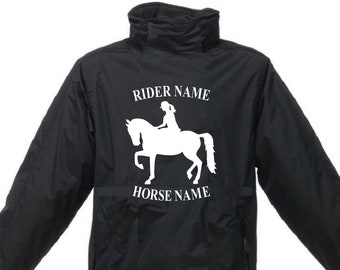 Personalised Dover Jacket Regatta Horse Equestrian Jockey Mounted Equine Unisex Riding Girls Waterproof XMAS GIFTS Coat(Back Printed)