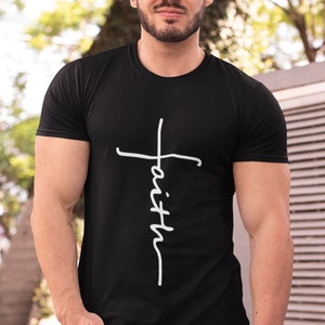 Tro Vertikalt Kors T-shirt Kristen Religiös Julklappstopp
