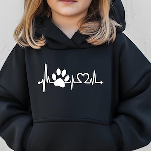 Hundtass Hjärtslag Hoodie Dam Djurälskare Djurmamma Julklappströja