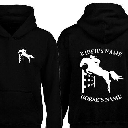 Personalised Horse Hoodie Front and Back Print Equestrian Etsy