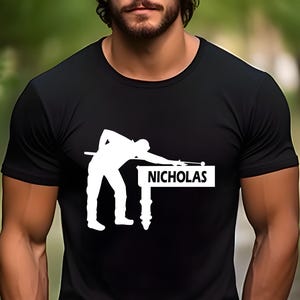 Snooker Personalised T-shirt Billiard Gamer Name Birthday or Christmas Gift Top