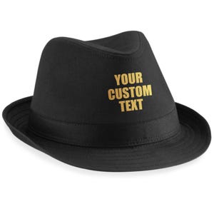 Chapeau Fedora personnalisé avec texte personnalisé unisexe homme femme casquette