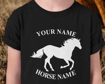 Personalisiertes Pferde T-Shirt: Reiter Geschenk, Personalisiertes Pony T-Shirt