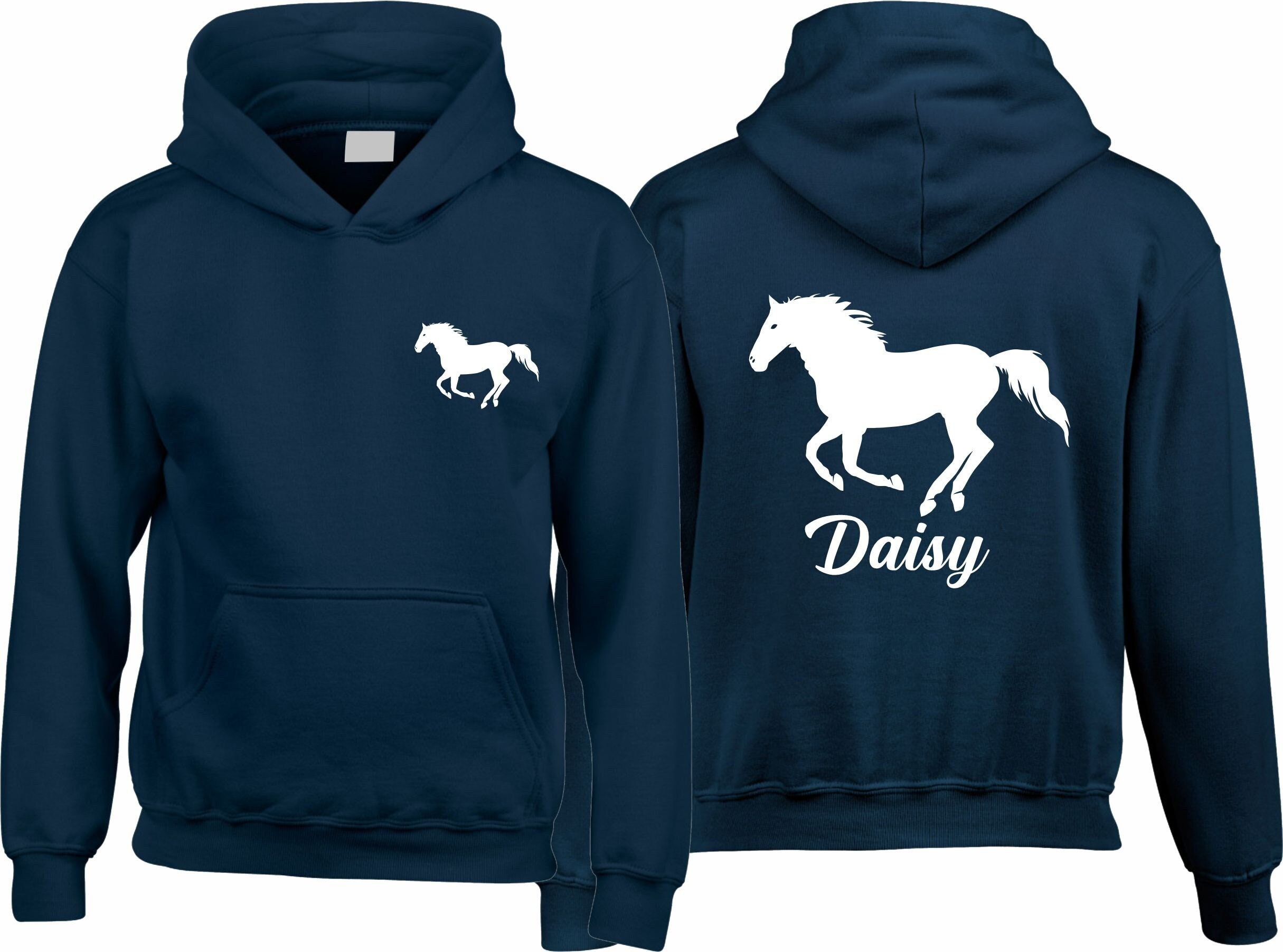 Personalised Horse Hoodie, Equestrian Rider, Stable Pony Cob Jockey Men Women Children Kids Boys Girls Unisex Jumper Christmas Gift Pullover